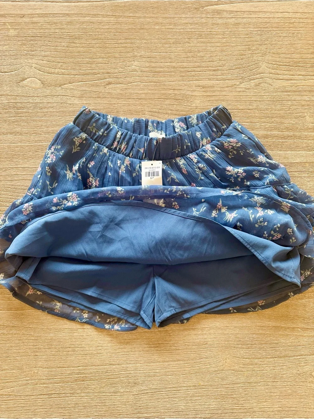 Abercrombie Kids Blue Floral Tiered Skort Girls Size 9/10 NWOT